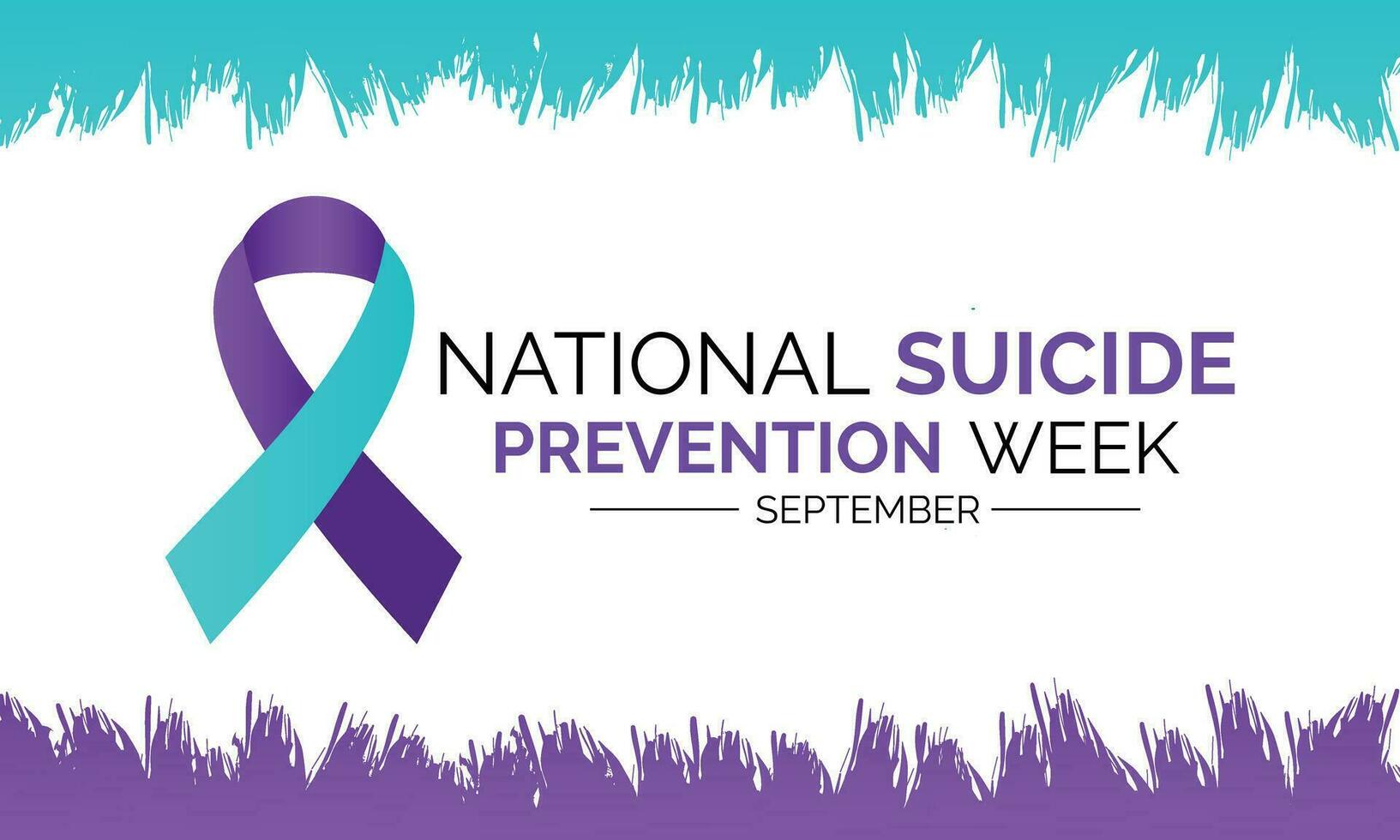 nazionale suicidio prevenzione mese osservato ogni anno durante settembre striscione, vacanza, manifesto, carta e sfondo disegno.vettore illustrazione bianca e blu colore sfondo. vettore