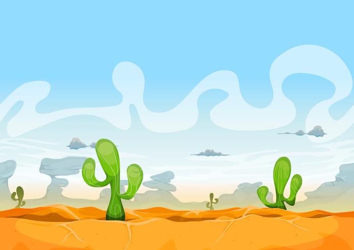 Seamless Western Desert Landscape per Ui Game vettore