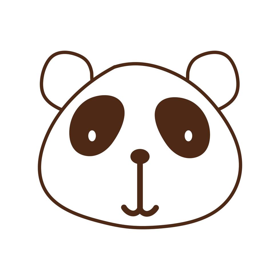 simpatico personaggio panda animale selvatico icona vettore