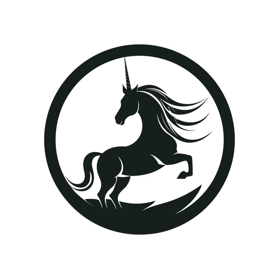 unicorno logo illustrazione vettore design modello