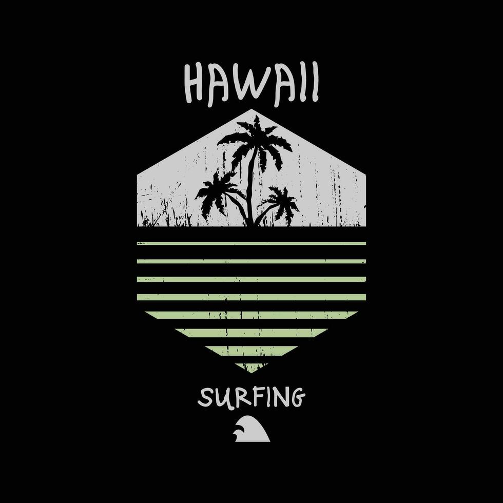 Hawaii illustrazione tipografia per t camicia, manifesto, logo, etichetta, o abbigliamento merce. vettore