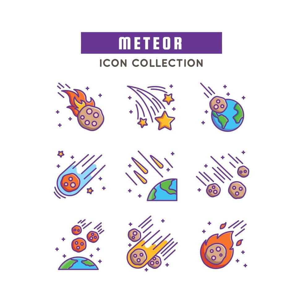 set di icone meteore vettore