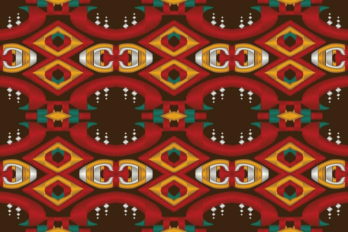 ikat damasco paisley ricamo sfondo. ikat Stampa geometrico etnico orientale modello tradizionale.azteco stile astratto vettore illustrazione.disegno per trama, tessuto, abbigliamento, avvolgimento, pareo.