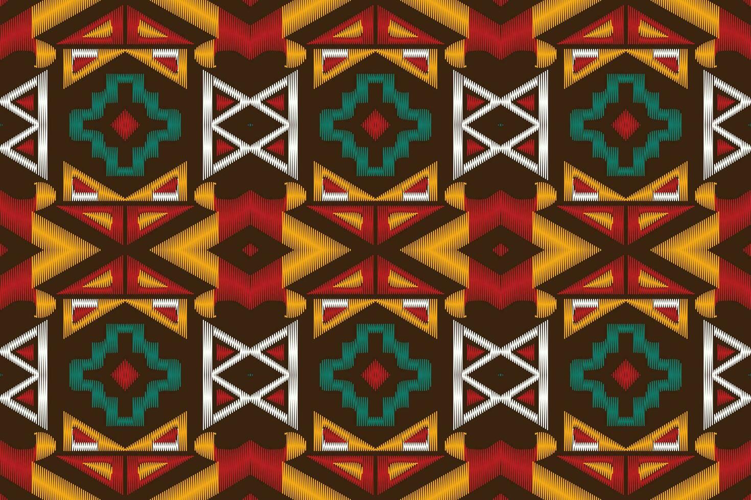 ikat damasco paisley ricamo sfondo. ikat design geometrico etnico orientale modello tradizionale. ikat azteco stile astratto design per Stampa trama, tessuto, sari, sari, tappeto. vettore