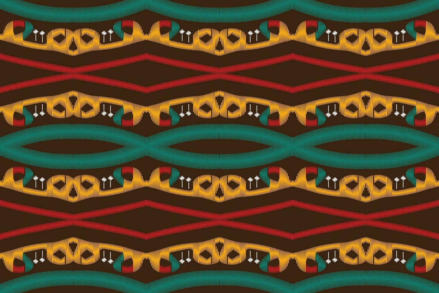 ikat floreale paisley ricamo sfondo. ikat banda geometrico etnico orientale modello tradizionale.azteco stile astratto vettore illustrazione.disegno per trama, tessuto, abbigliamento, avvolgimento, pareo.
