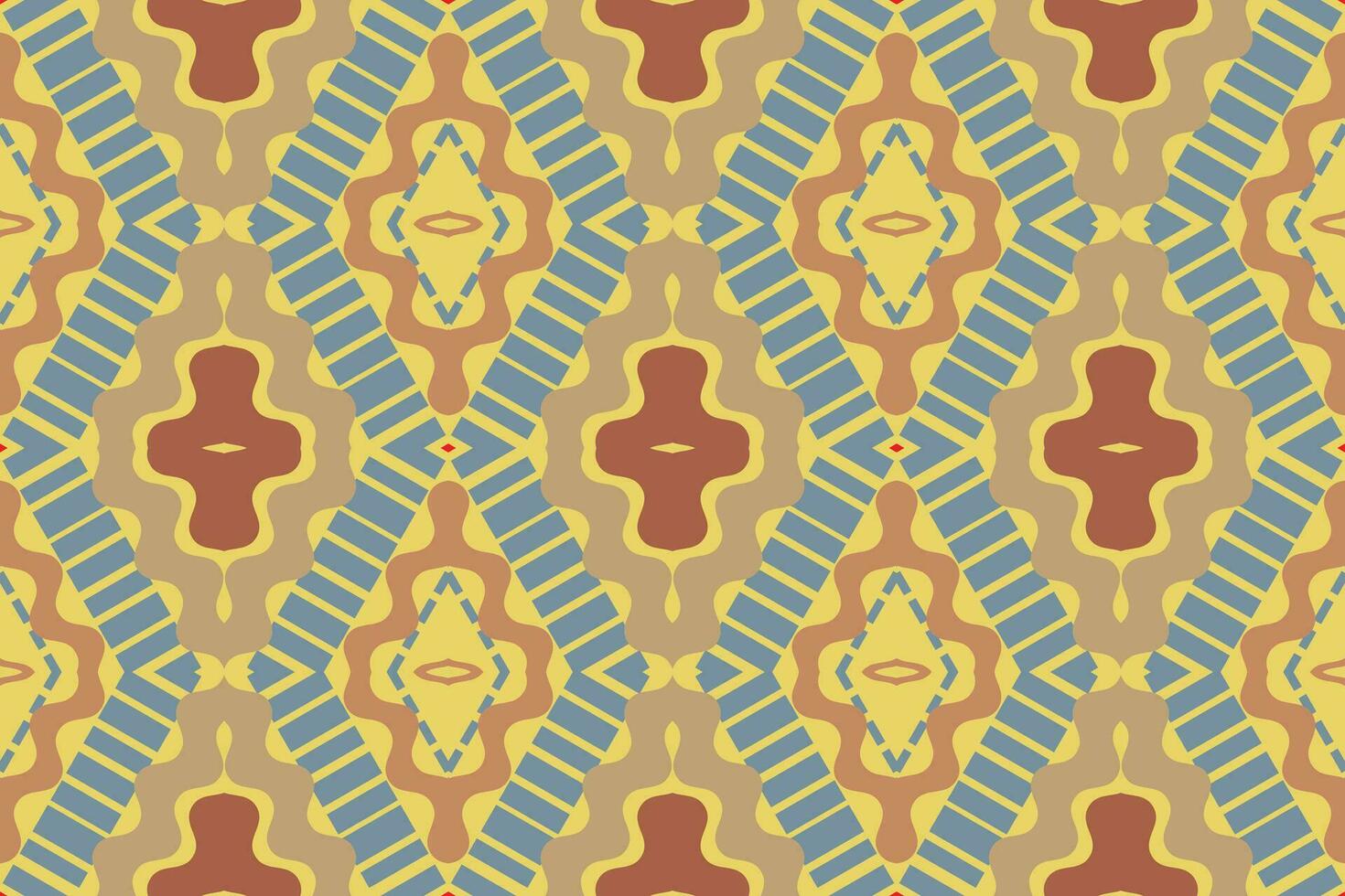 ikat damasco paisley ricamo sfondo. ikat damasco geometrico etnico orientale modello tradizionale. ikat azteco stile astratto design per Stampa trama, tessuto, sari, sari, tappeto. vettore
