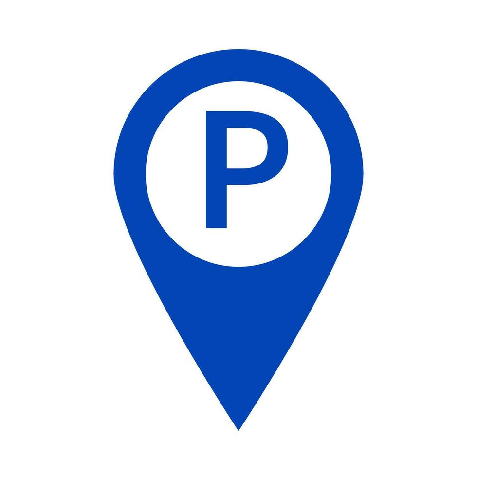 moderno parcheggio carta geografica perno icona. vettore. vettore