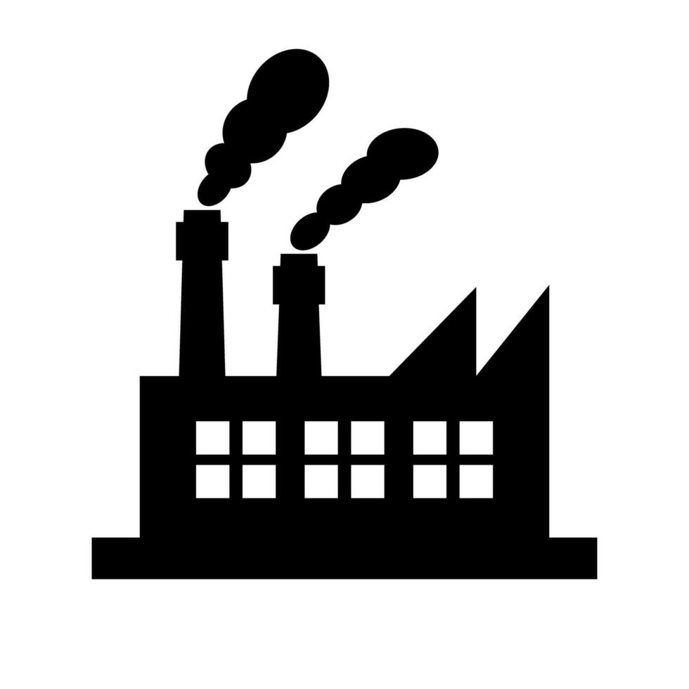 fabbrica e emissioni a partire dal Fumo silhouette icona. vettore. vettore