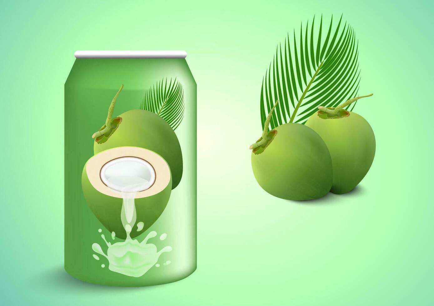 Noce di cocco e design di Noce di cocco pacchetto e succo. vettore