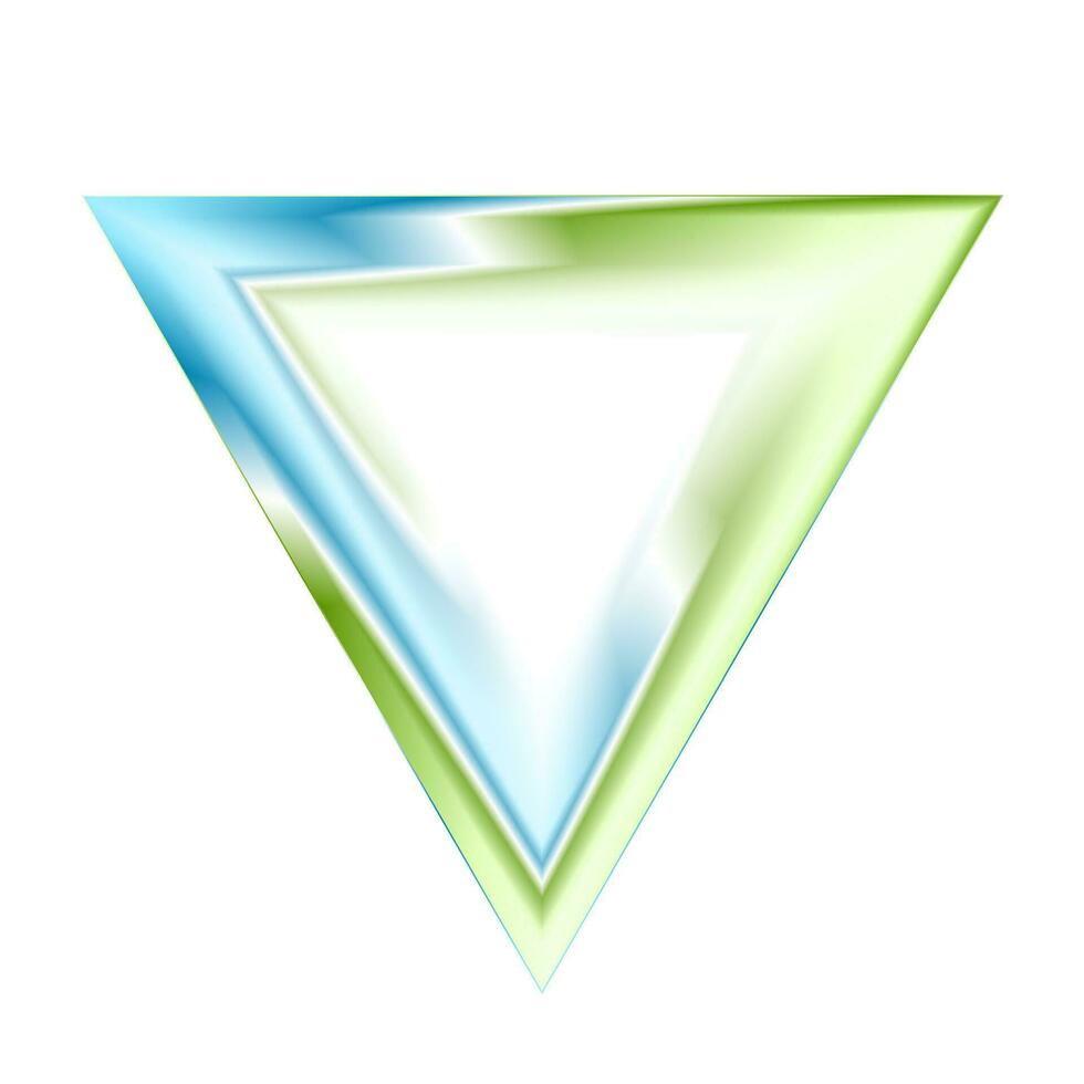 astratto luminosa blu verde Tech triangolo logo vettore
