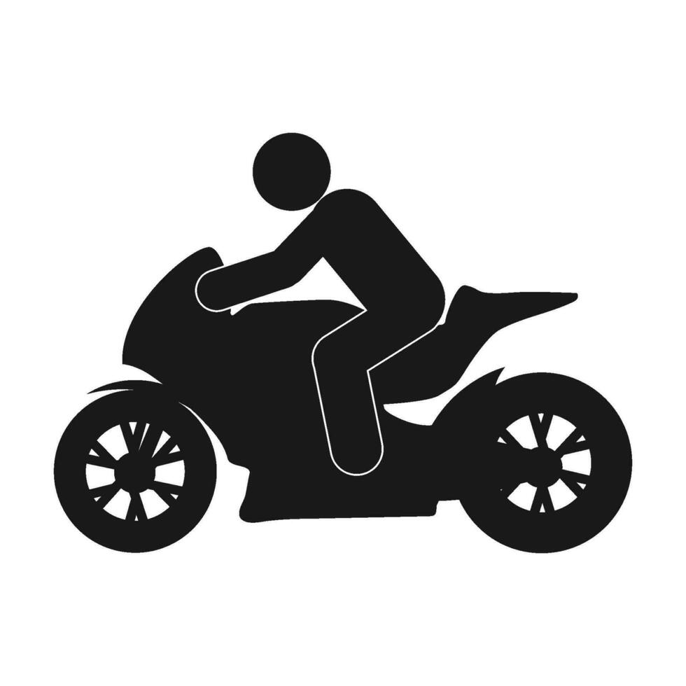 persona equitazione motociclo icona vettore