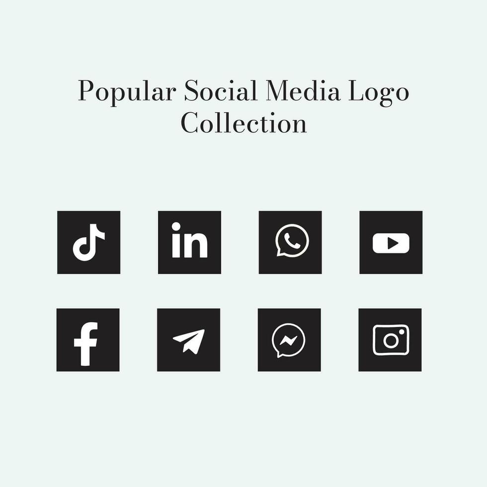 popolare sociale Rete logo icona collezione vettore