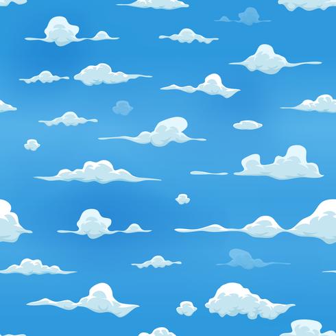 Nuvole senza cuciture sul fondo del cielo blu vettore