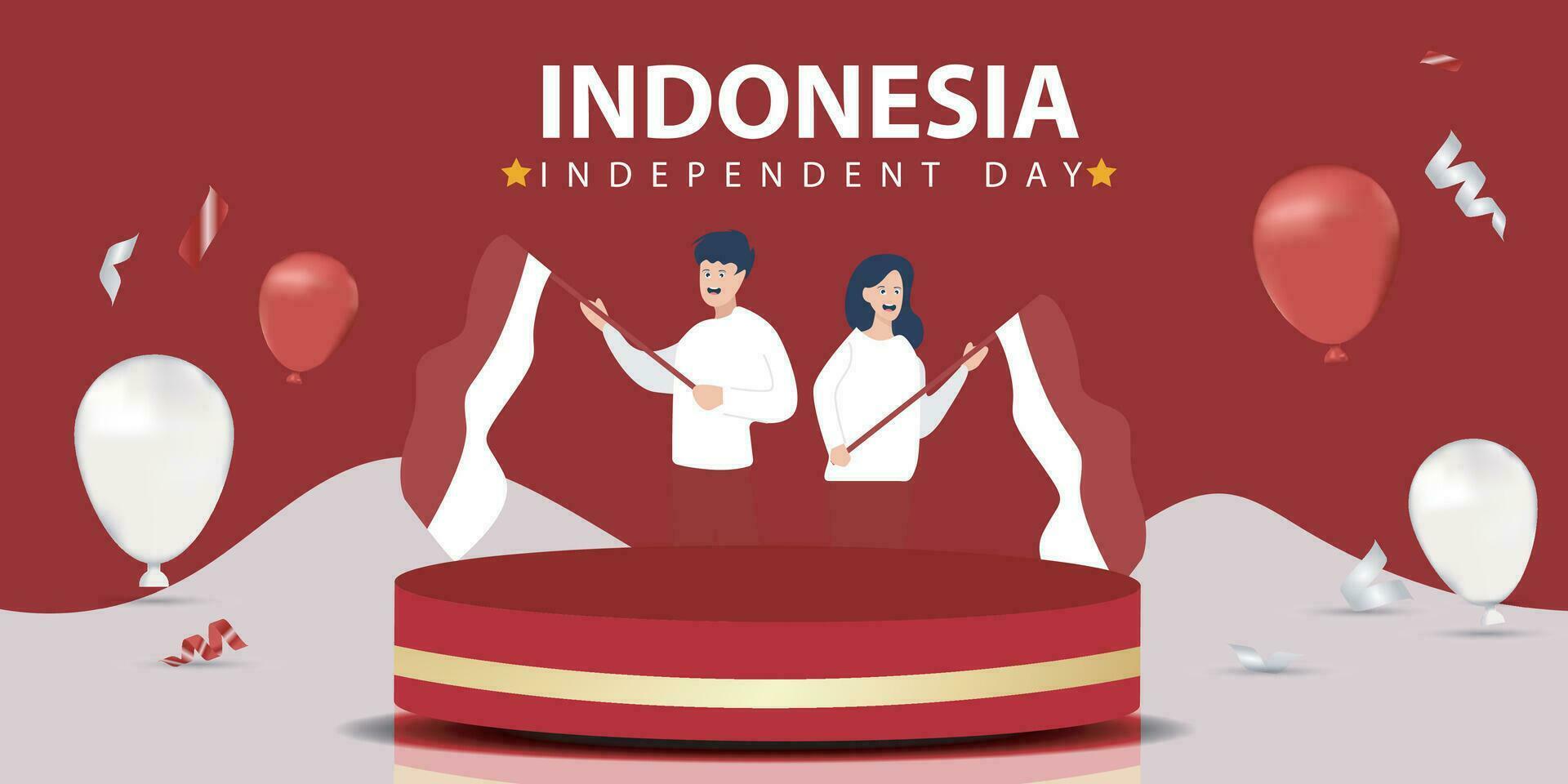 vettore Indonesia indipendente giorno 17 ° agosto celebrazione