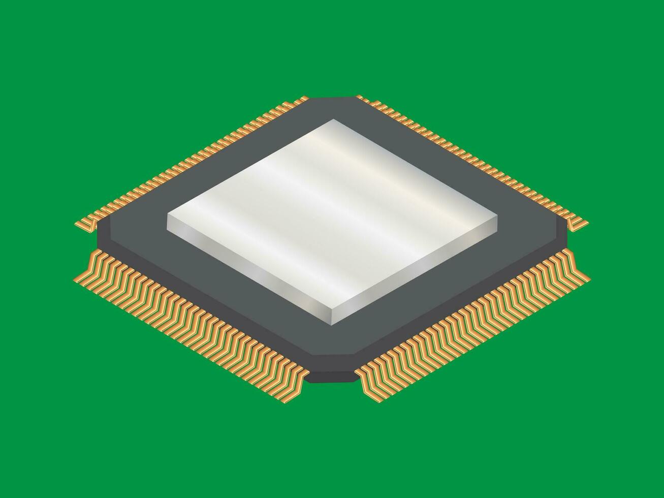 micro processore. circuito tavola isolato su verde sfondo. vettore illustrazione.