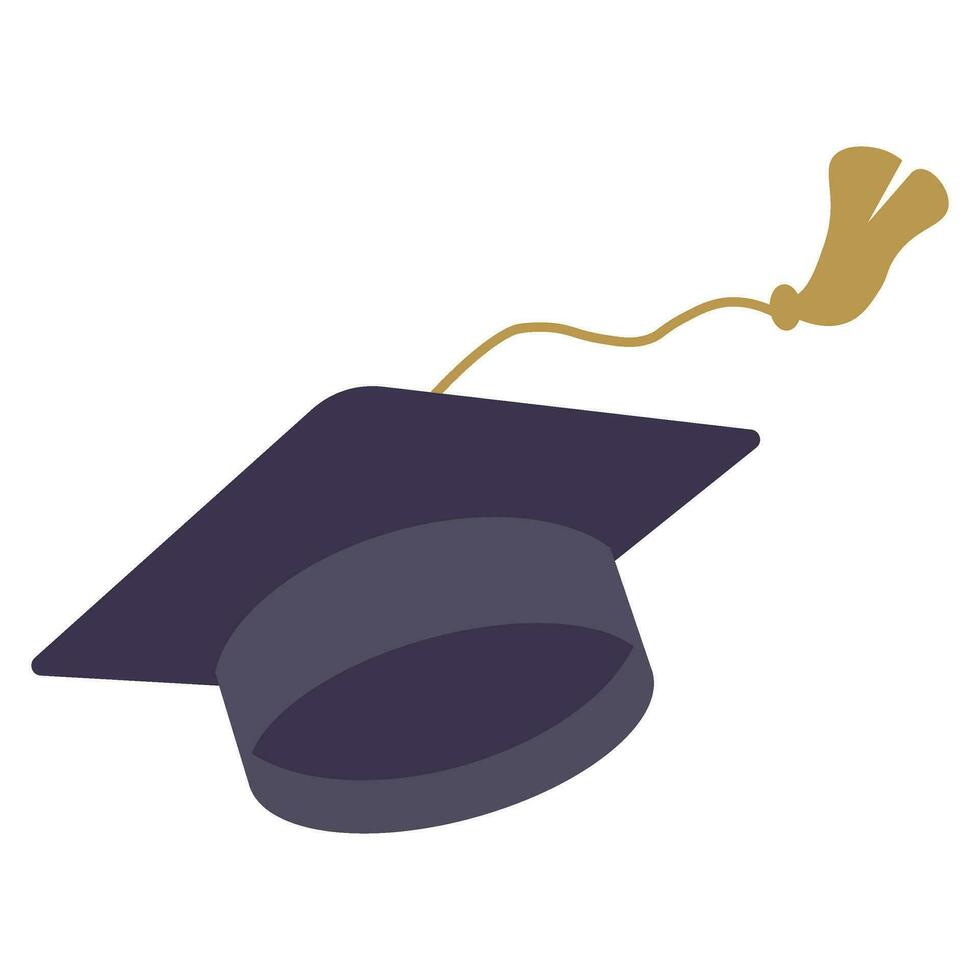 semplice la laurea cap. accademico cap. Università formazione scolastica cappello illustrazione. la laurea concetto simbolo icona vettore