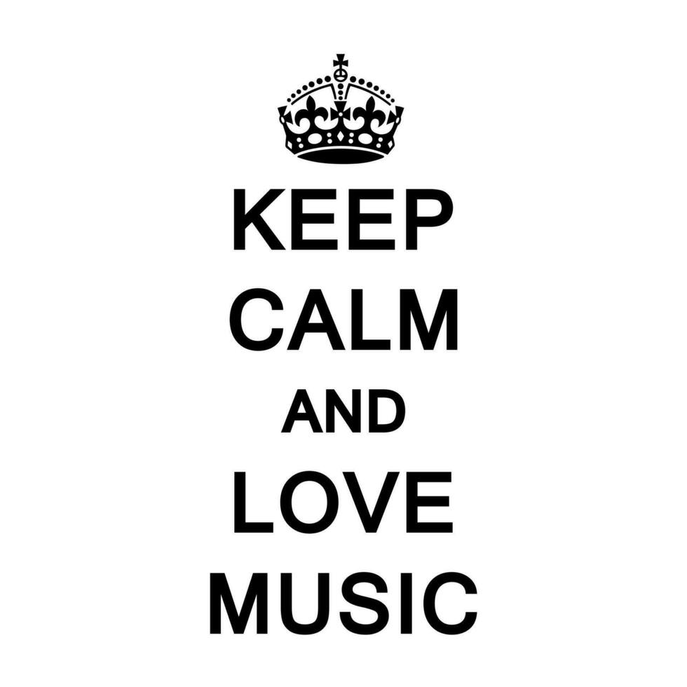 mantenere calma e amore musica vettore
