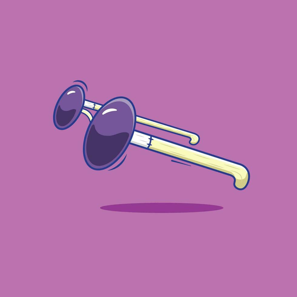 carino cartone animato vettore di freddo occhiali da sole illustrazione