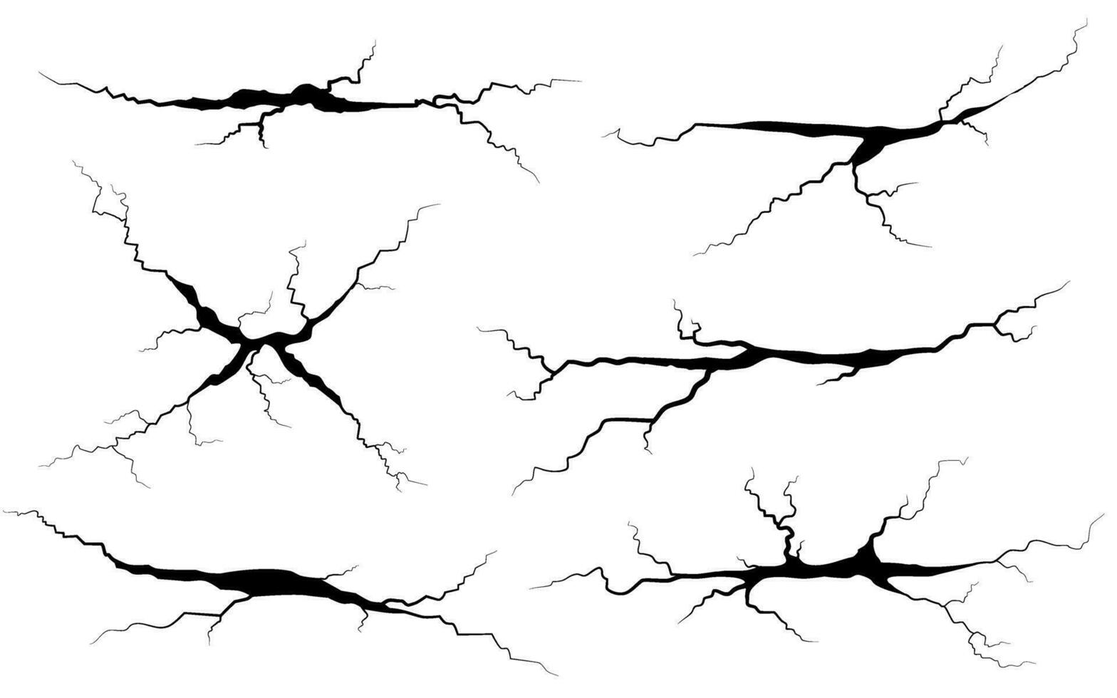 Cracked effetto per superficie struttura elemento impostato vettore