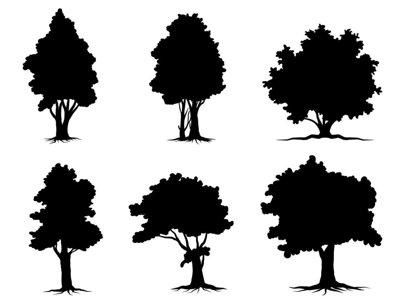 collezione isolato albero simbolo silhouette stile su bianca sfondo. può essere Usato per il tuo opera. vettore