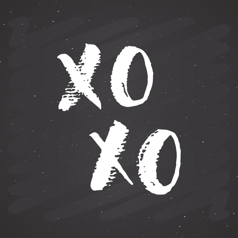 segno dell'iscrizione della spazzola di xoxo, frase di baci e abbracci calligrafici del grunge, simboli xoxo dell'abbreviazione di gergo di Internet, illustrazione vettoriale