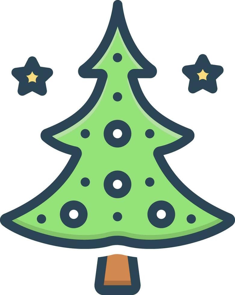 colore icona per Natale albero vettore