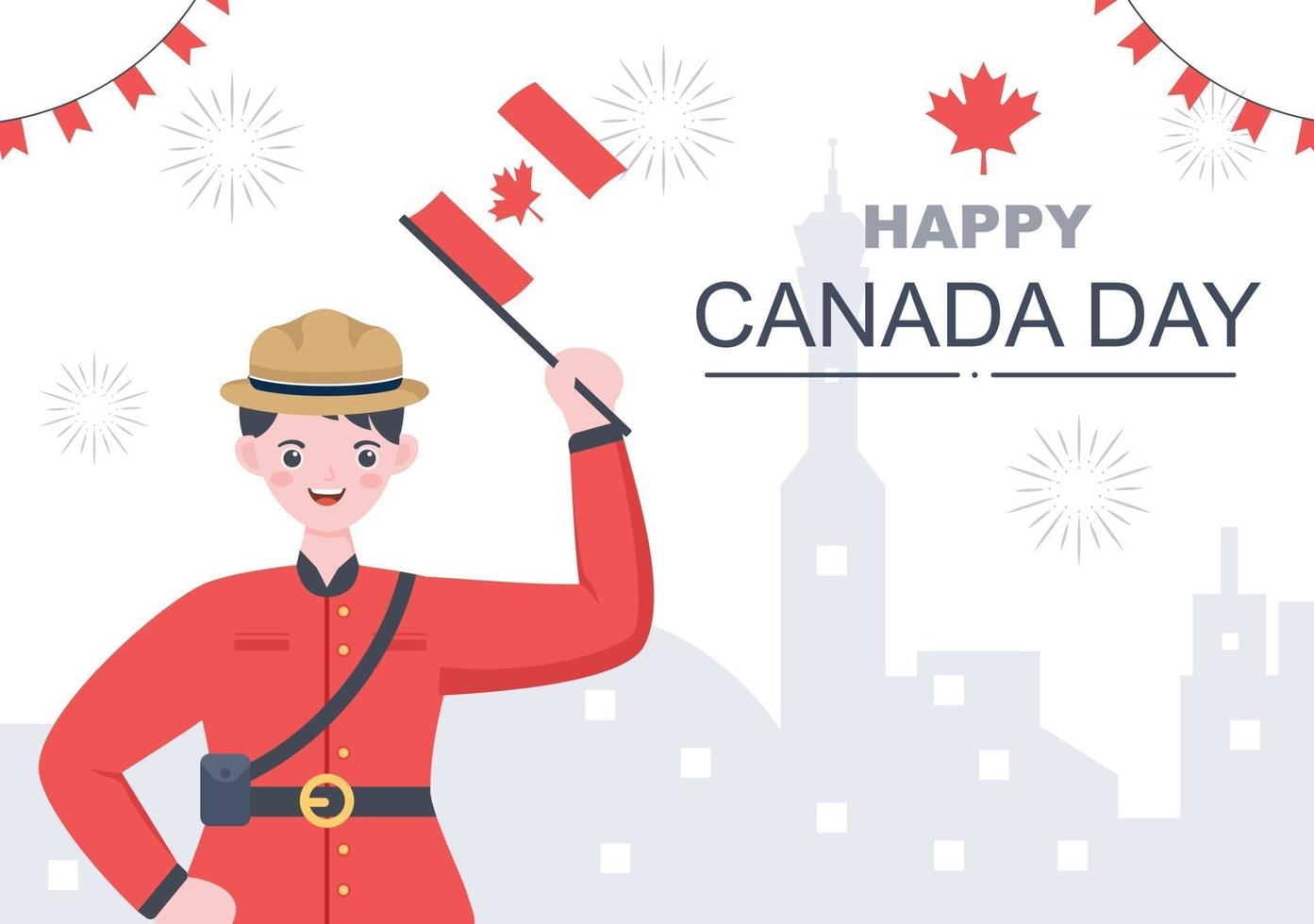 felice celebrazione del giorno del canada illustrazione vettore