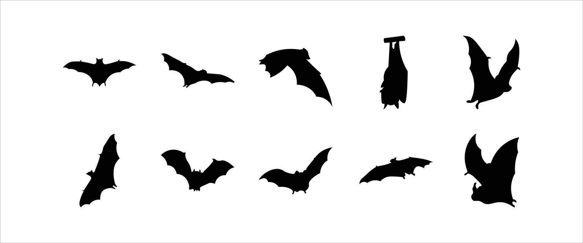 pipistrello silhouette illustrazione vettore impostato