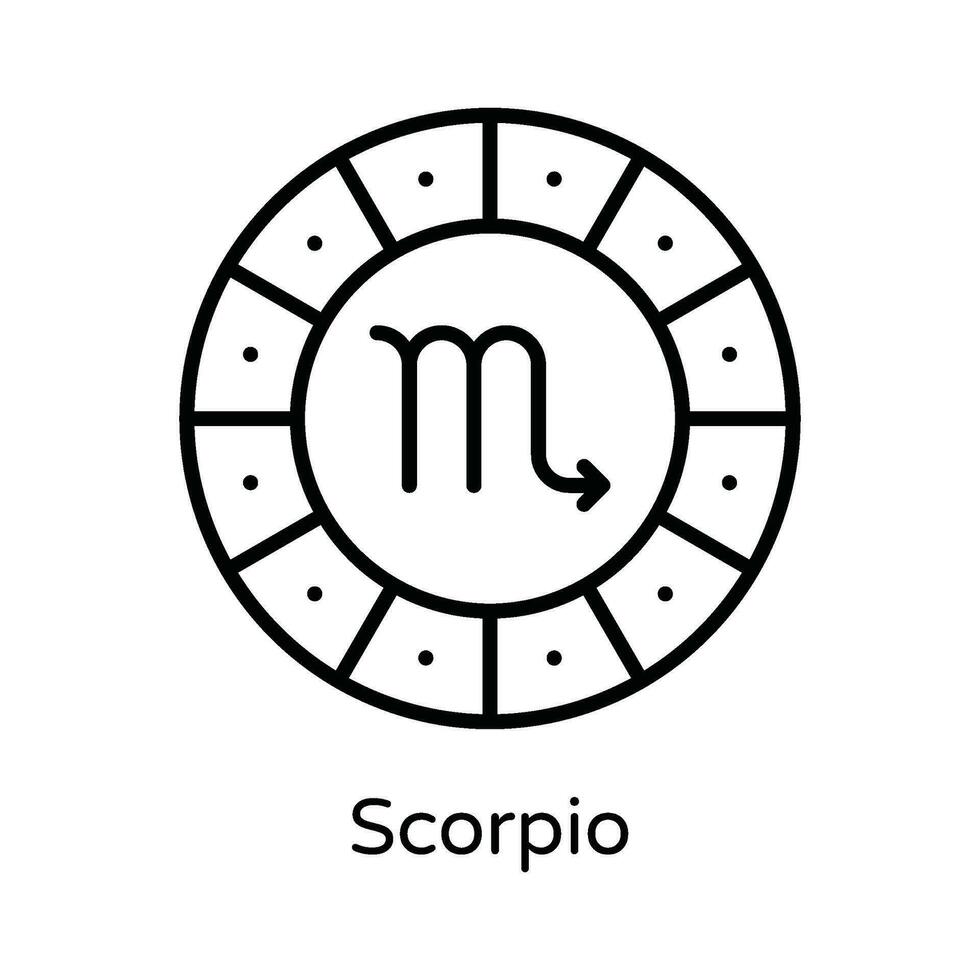 scorpione vettore schema icona design illustrazione. astrologia e zodiaco segni simbolo su bianca sfondo eps 10 file