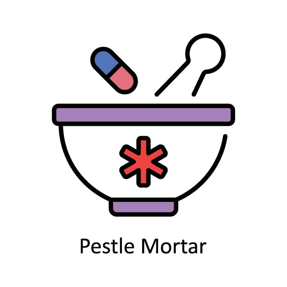 pestello mortaio vettore riempire schema icona design illustrazione. farmacia simbolo su bianca sfondo eps 10 file