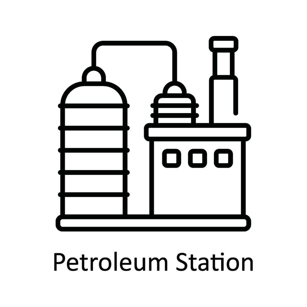 petrolio stazione vettore schema icona design illustrazione. inteligente industrie simbolo su bianca sfondo eps 10 file