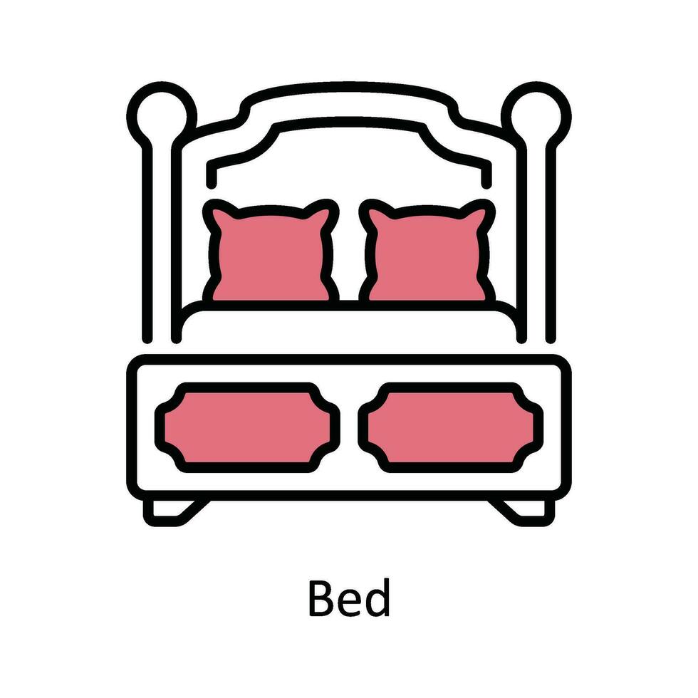 letto vettore riempire schema icona design illustrazione. viaggio e Hotel simbolo su bianca sfondo eps 10 file
