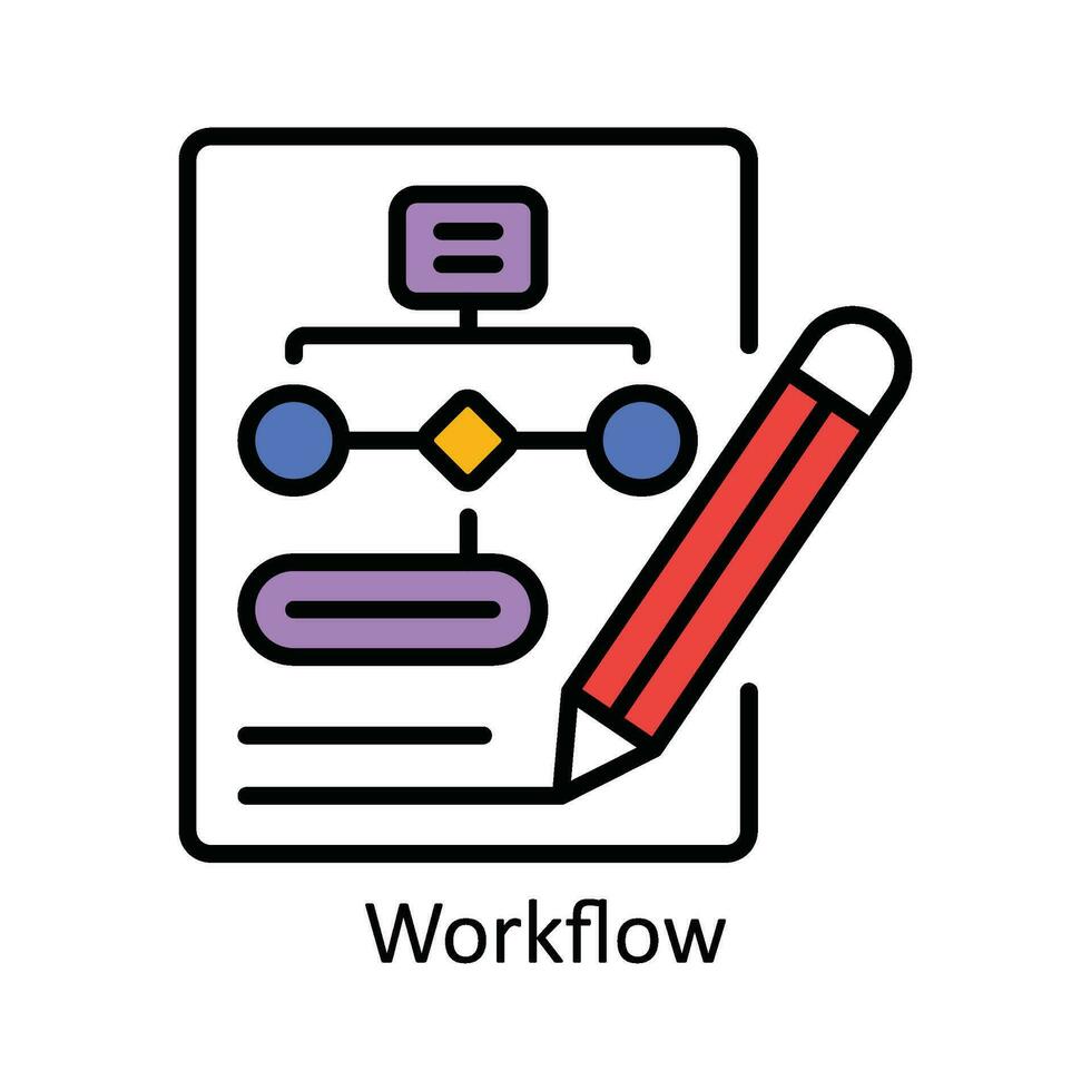 flusso di lavoro vettore riempire schema icona design illustrazione. Prodotto gestione simbolo su bianca sfondo eps 10 file