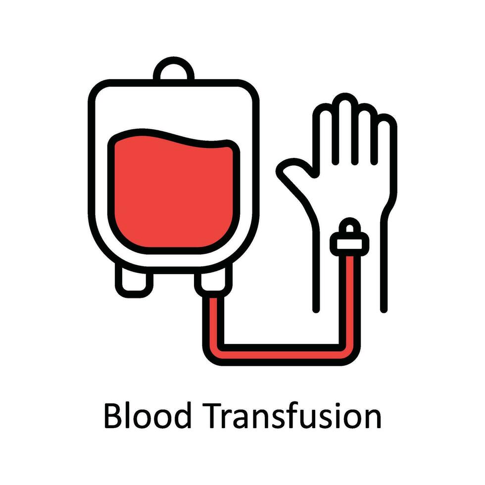 sangue trasfusione vettore riempire schema icona design illustrazione. farmacia simbolo su bianca sfondo eps 10 file