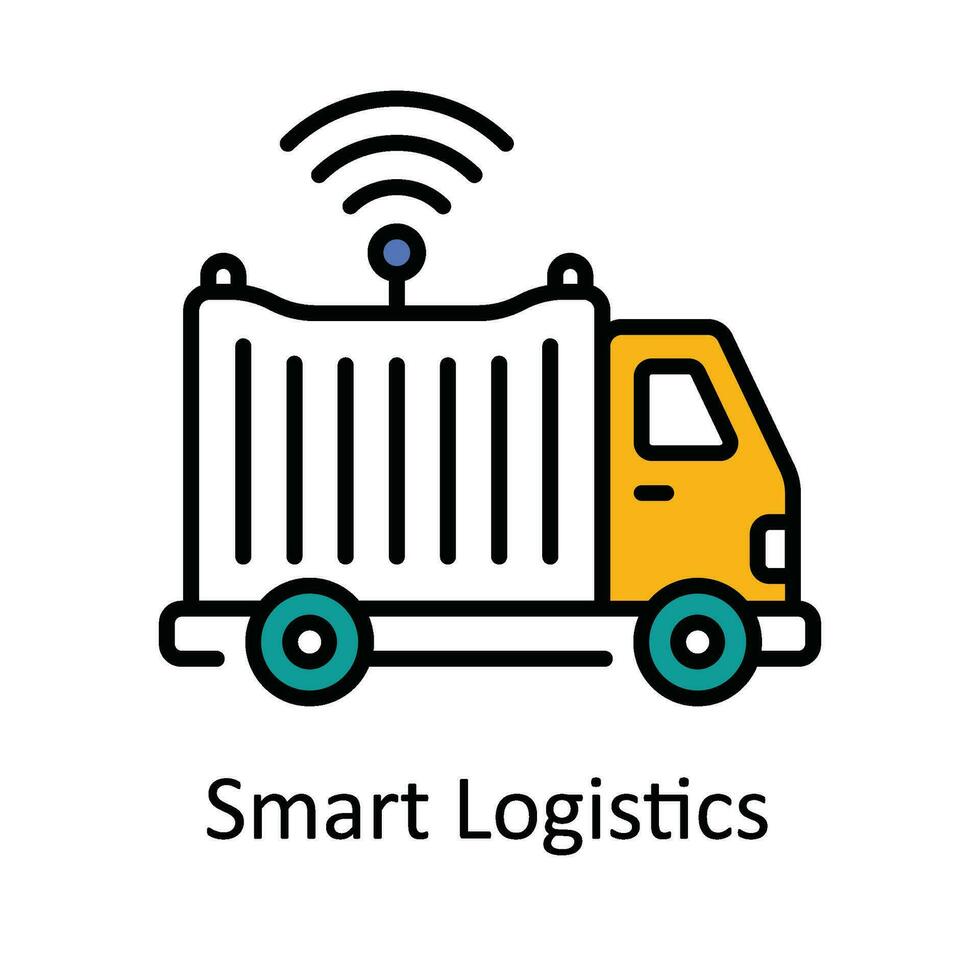 inteligente la logistica vettore riempire schema icona design illustrazione. inteligente industrie simbolo su bianca sfondo eps 10 file