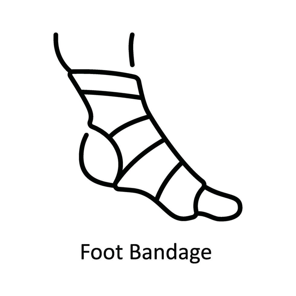piede bendare vettore schema icona design illustrazione. farmacia simbolo su bianca sfondo eps 10 file
