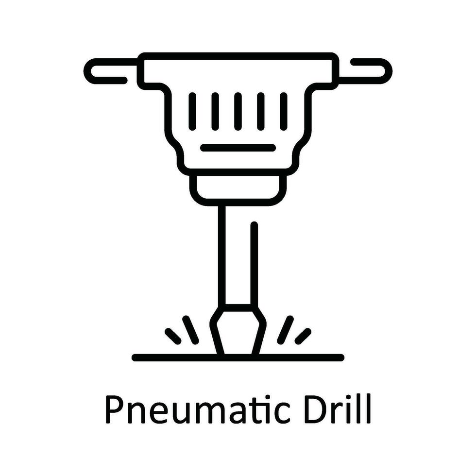 pneumatico trapano vettore schema icona design illustrazione. casa riparazione e Manutenzione simbolo su bianca sfondo eps 10 file