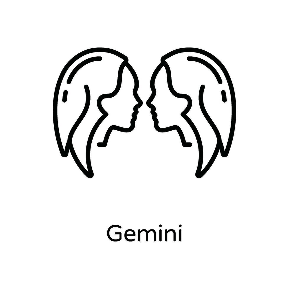 Gemelli vettore schema icona design illustrazione. astrologia e zodiaco segni simbolo su bianca sfondo eps 10 file