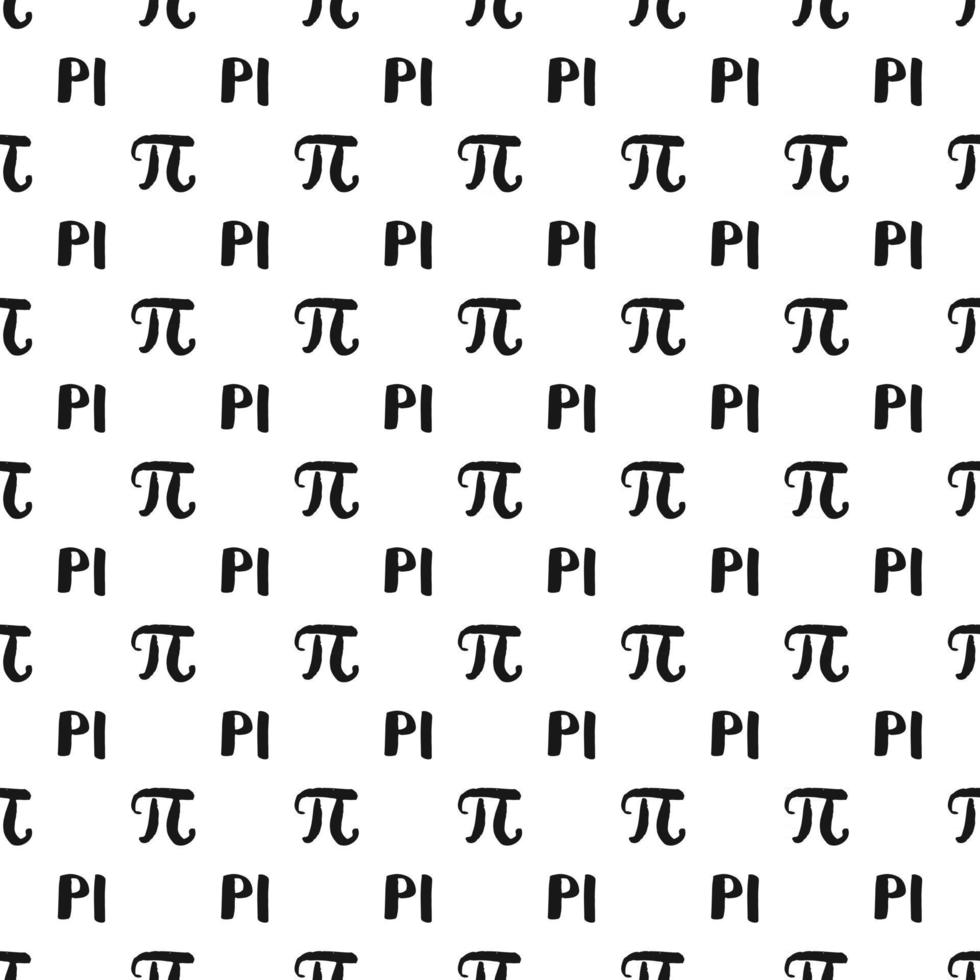 illustrazione di vettore del modello senza cuciture del simbolo di pi. disegnati a mano abbozzato grunge segni matematici e formule, illustrazione vettoriale