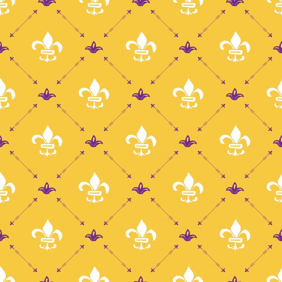 Mardi Gras seamless pattern illustrazione vettoriale. elementi di vacanza doodle abbozzato disegnato a mano e simboli reali, illustrazione vettoriale