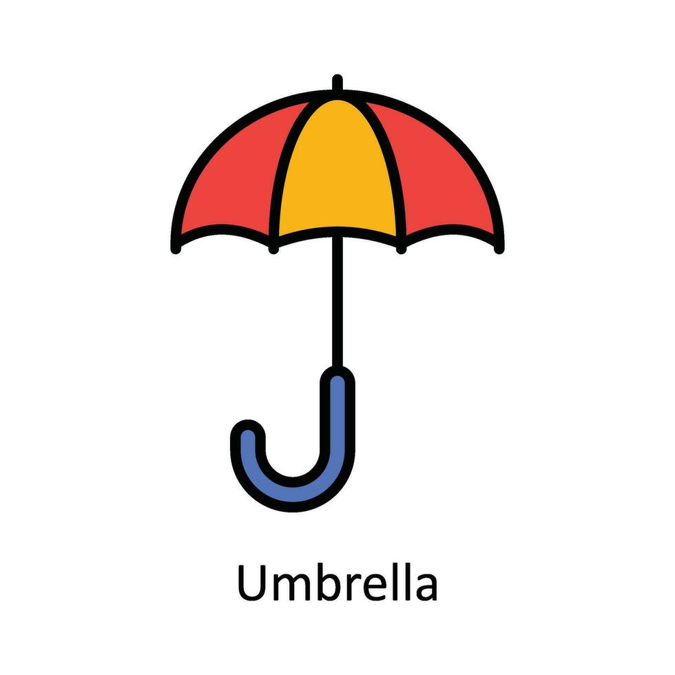 ombrello vettore riempire schema icona design illustrazione. viaggio e Hotel simbolo su bianca sfondo eps 10 file