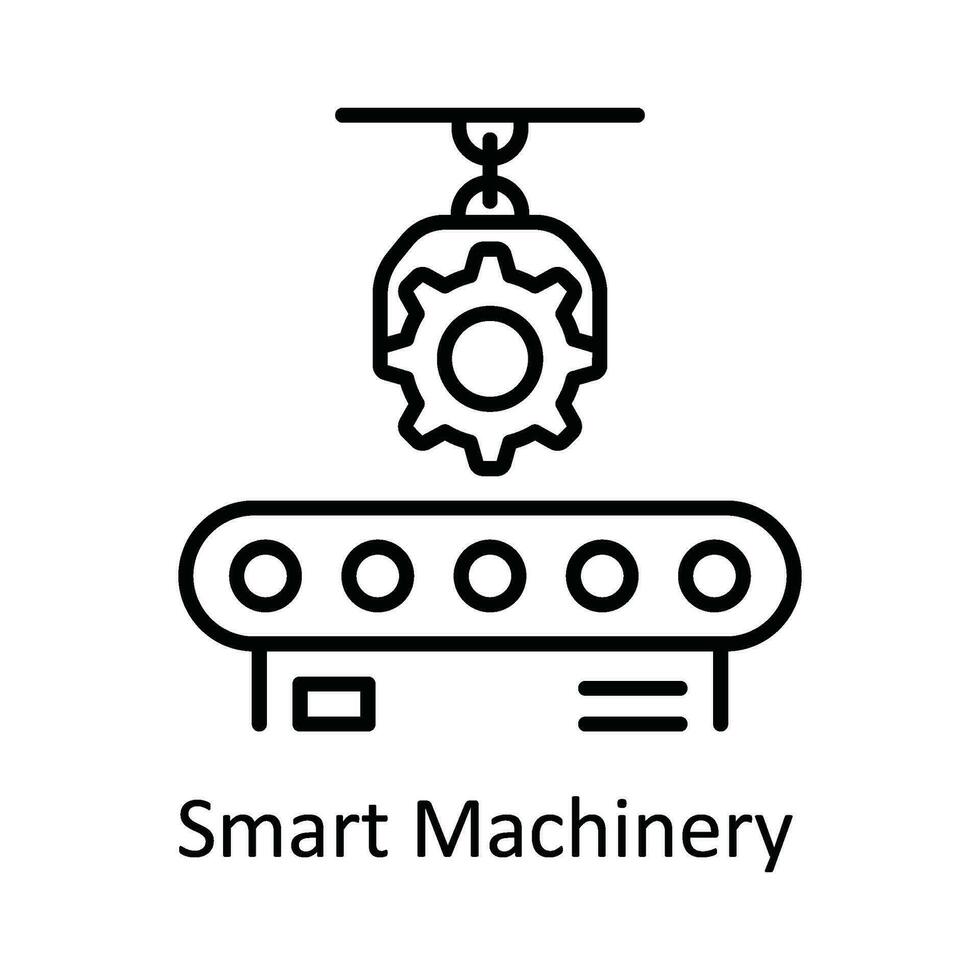 inteligente macchinari vettore schema icona design illustrazione. inteligente industrie simbolo su bianca sfondo eps 10 file