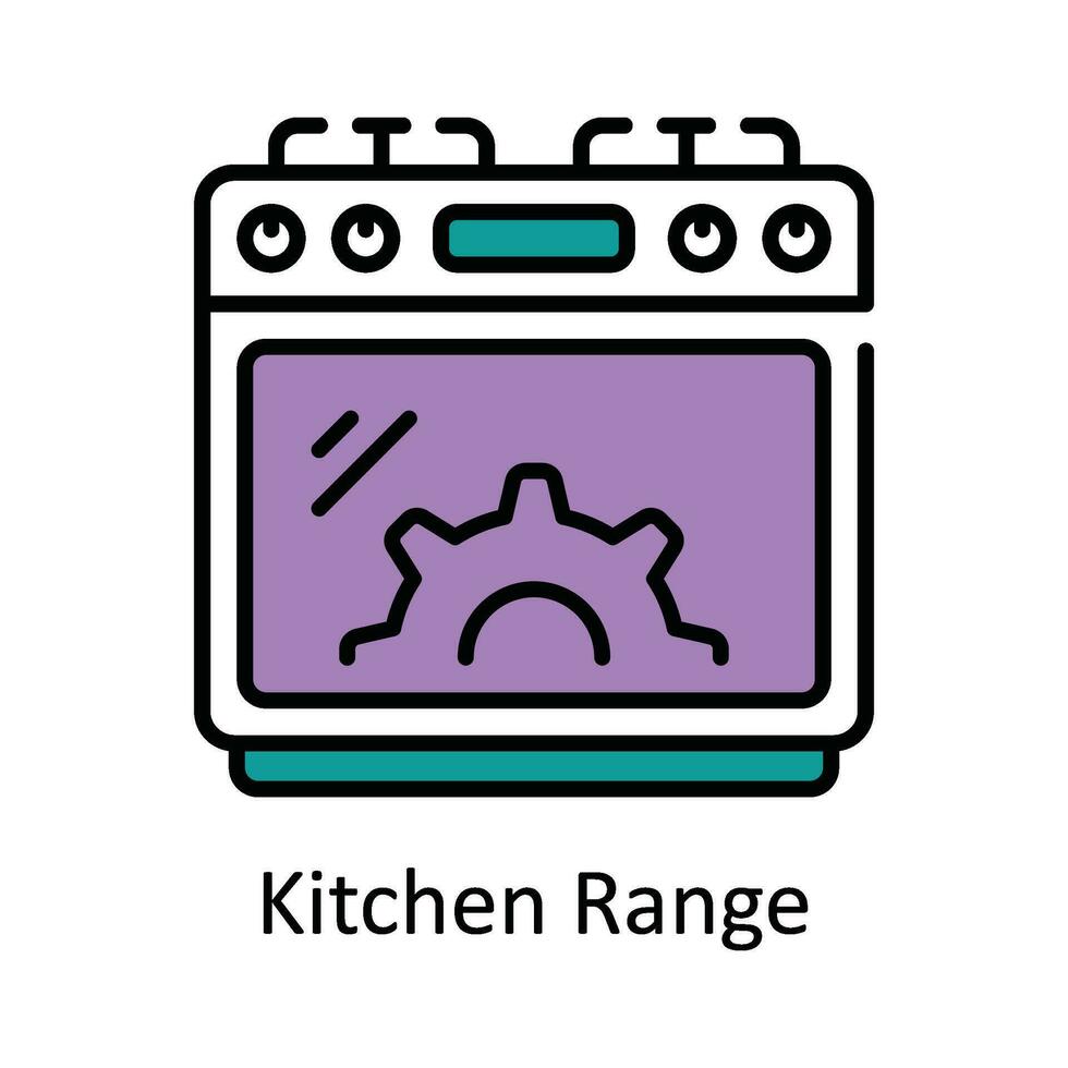 cucina gamma vettore riempire schema icona design illustrazione. casa riparazione e Manutenzione simbolo su bianca sfondo eps 10 file