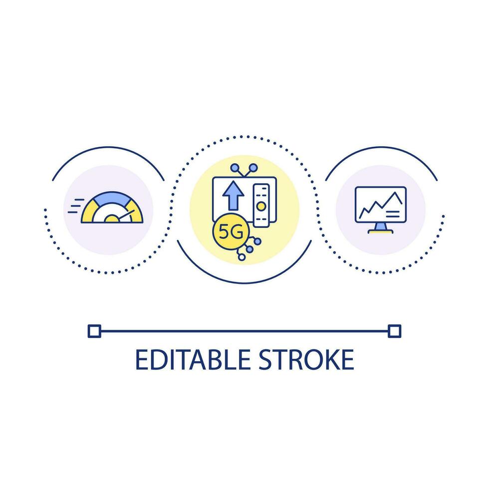Ottimizzare Internet velocità ciclo continuo concetto icona. 5g connessione. Incremento segnale larghezza di banda. alto produttività astratto idea magro linea illustrazione. isolato schema disegno. modificabile ictus vettore