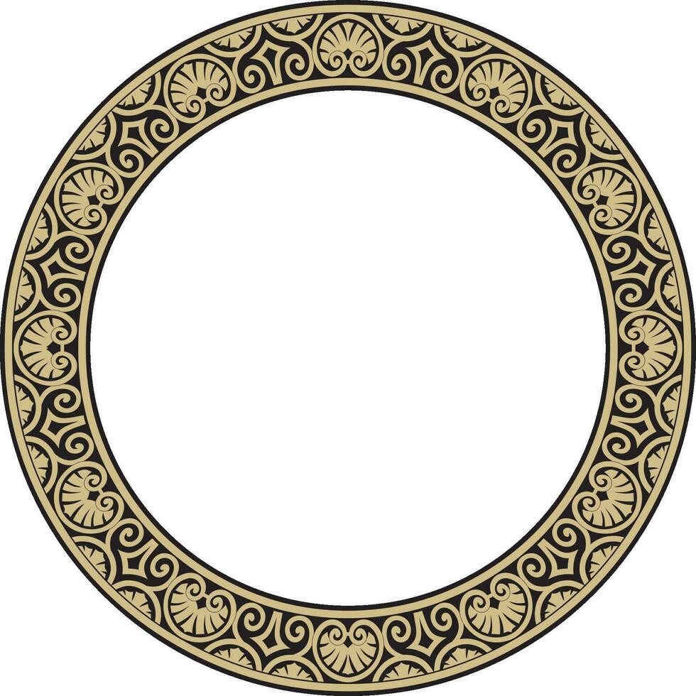 vettore oro e nero il giro classico Rinascimento ornamento. cerchio, squillare europeo confine, rinascita stile telaio