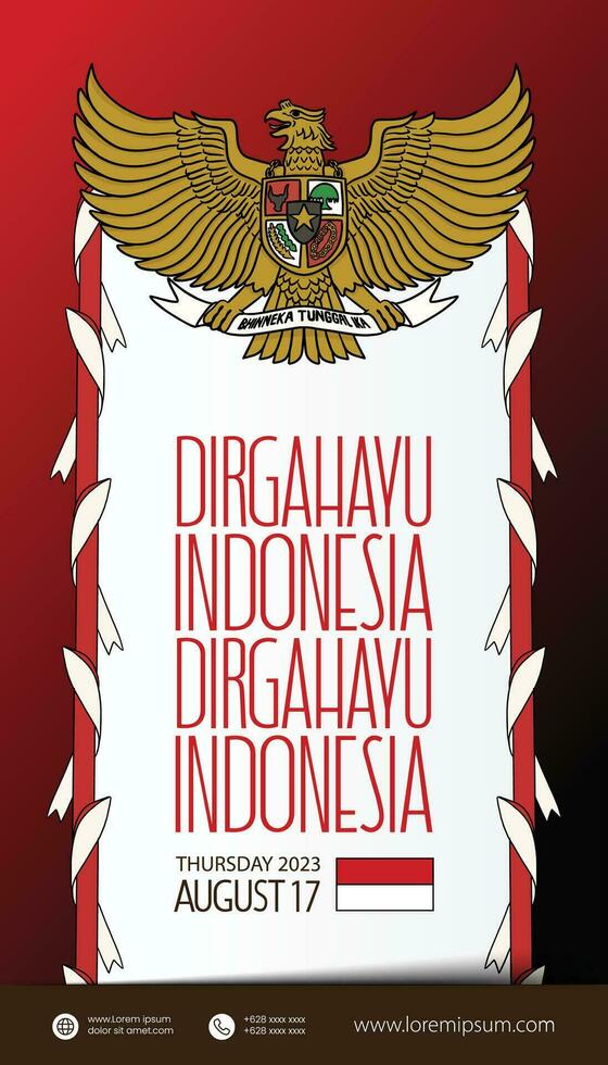 selamat hari kemerdekaan Indonesia. traduzione contento indonesiano indipendenza giorno illustrazione sociale media inviare vettore