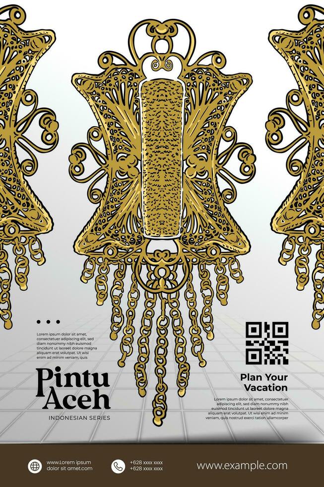 indonesiano cultura pintu Aceh architettura porta design modello illustrazione vettore