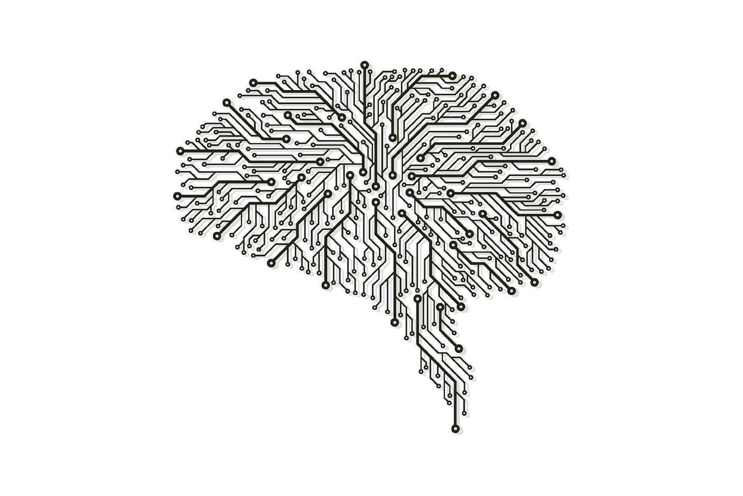 cervello tecnologico. circuito astratto. sfondo vettoriale