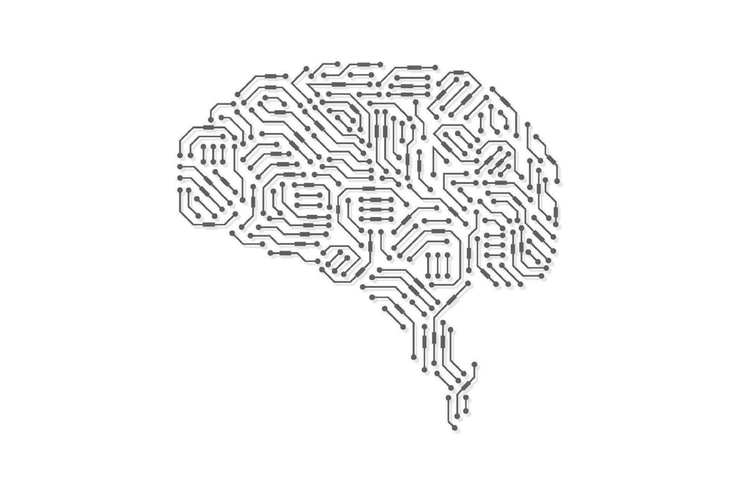 cervello tecnologico. circuito astratto. sfondo vettoriale