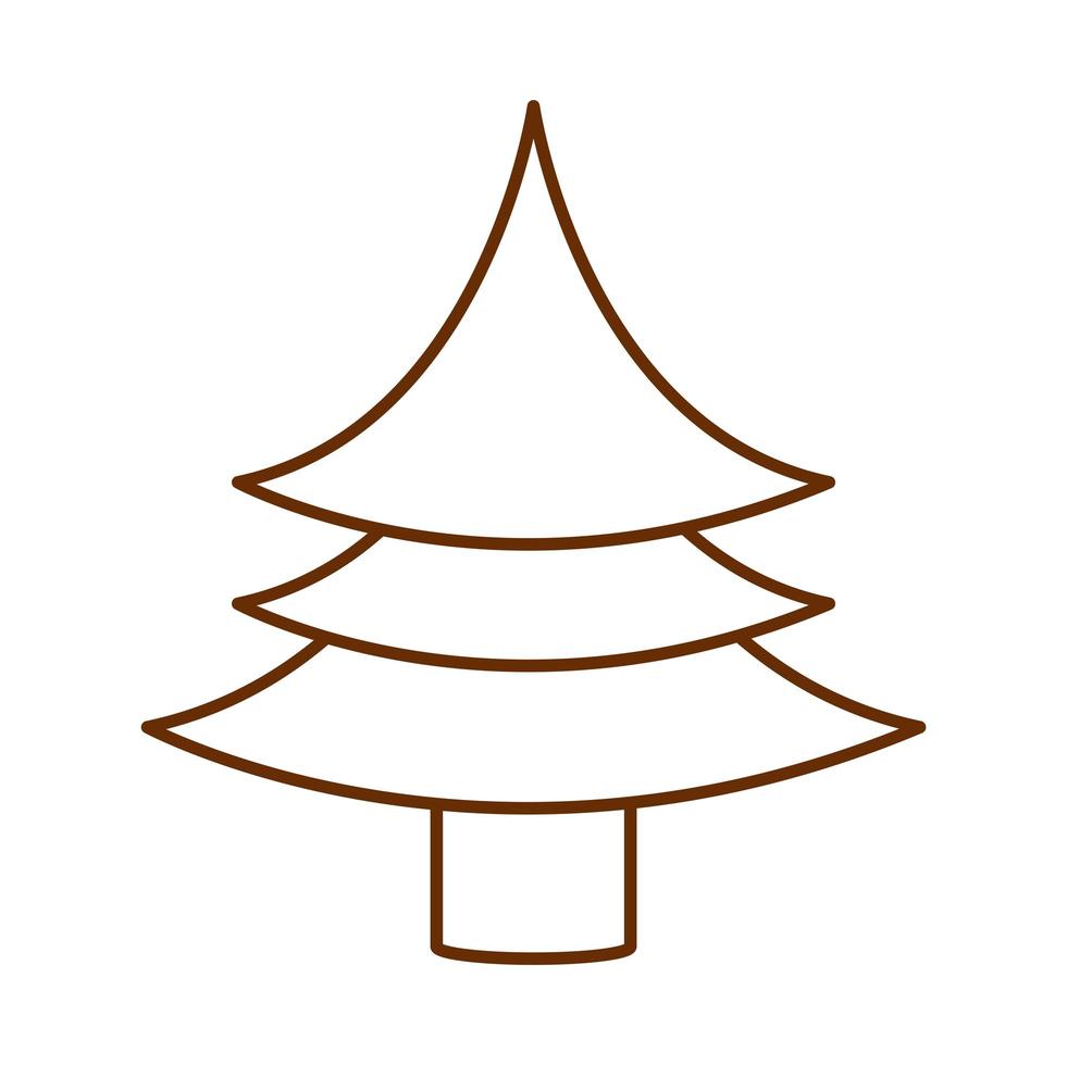buon natale albero ornamento decorazione icona linea cartone animato vettore